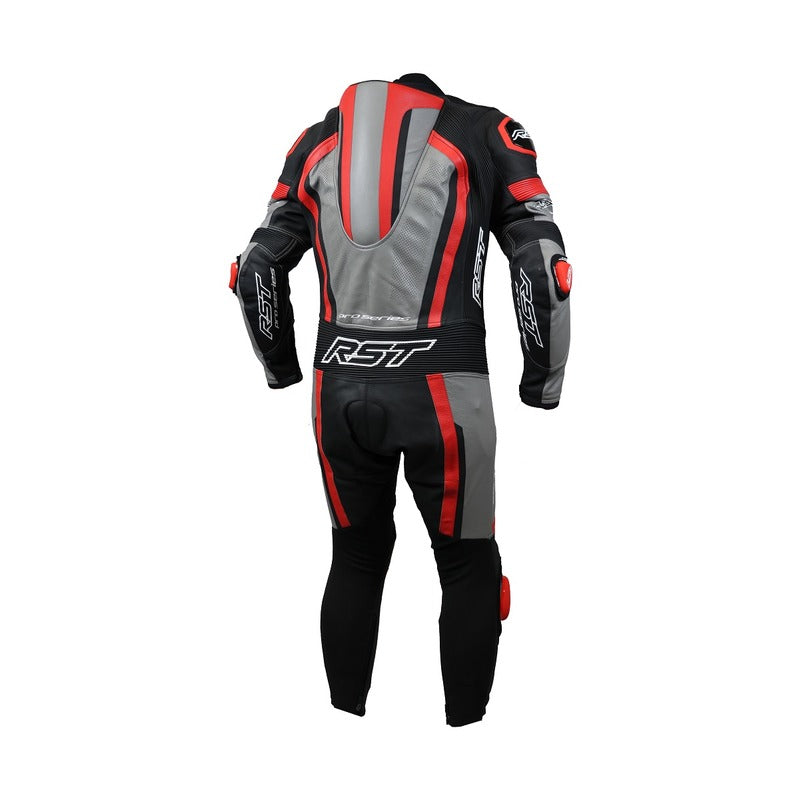 PRO SERIES EVO CE MENS LEATHER SUIT BLACK-GREY-RED