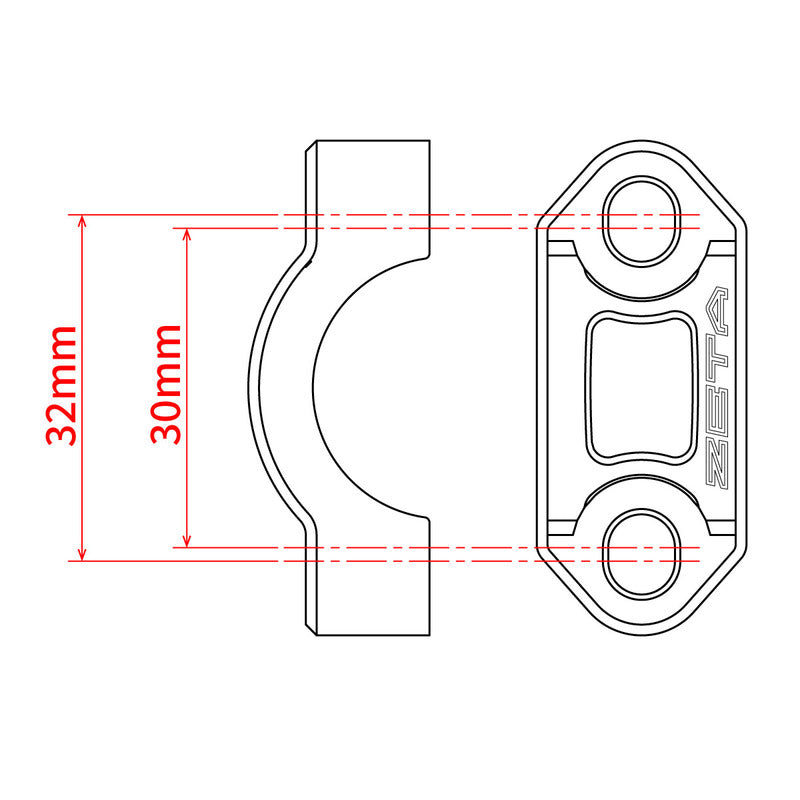 ZETA PERCH MOUNT CLAMP - ROTATING | UNIVERSAL - BRAKE/CLUTCH | BLUE