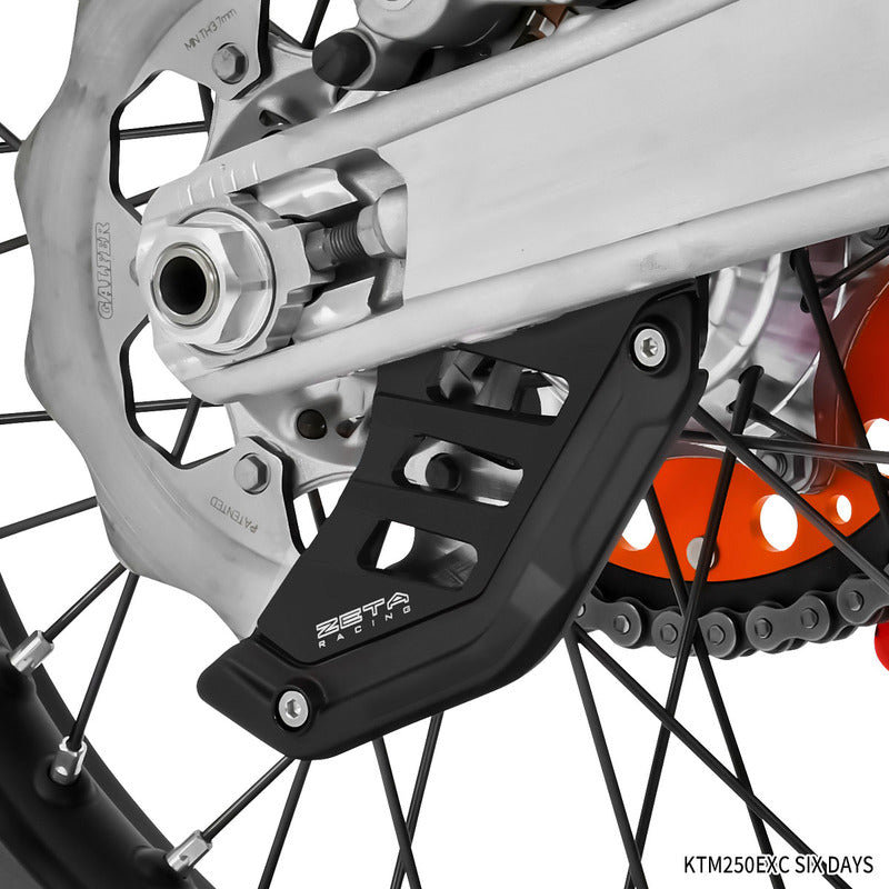 ZETA REAR DISC GUARD ALLOY + POLY BUMPER | KTM EXC/XC-W'07-23,SX/XC'07-22 | BLACK