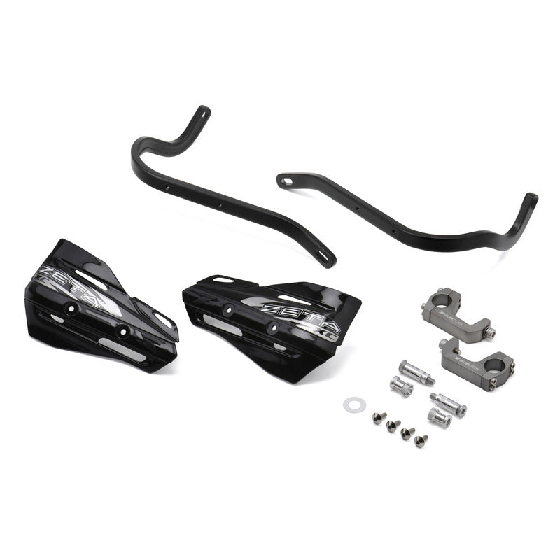 ZETA HANDGUARDS FULL + SHIELDS | ARMOUR XC KIT U-CLAMP - TAPER BARS | BLACK