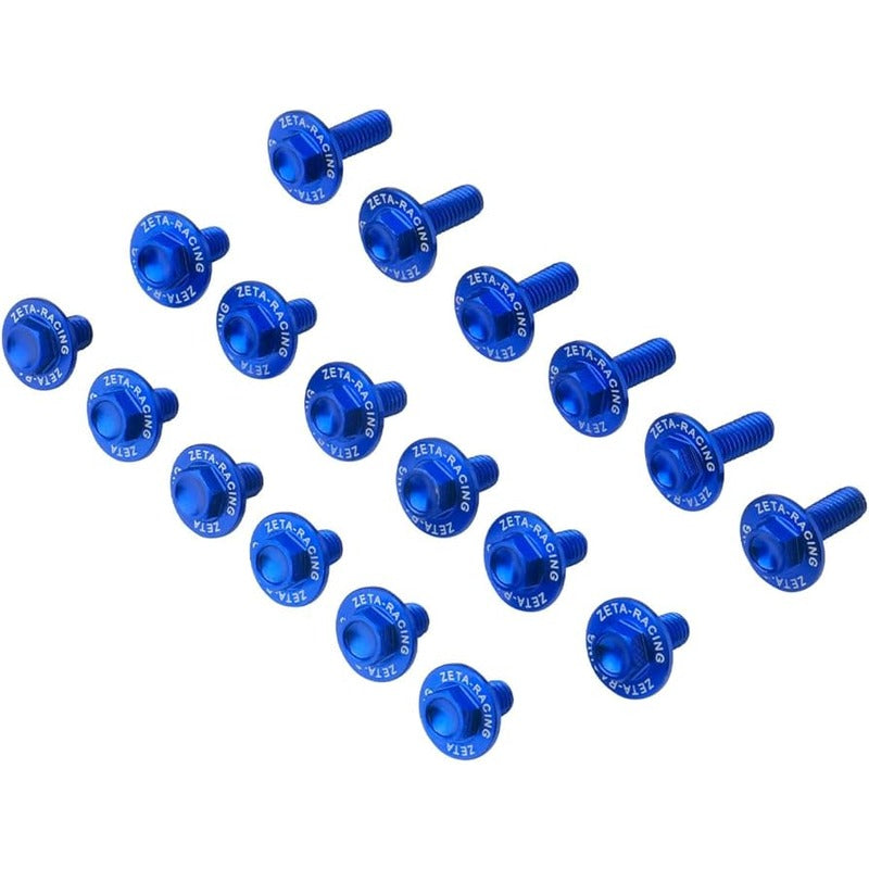 ZETA PLASTICS BOLT KIT ALLOY | KXF250 '17-20 | BLUE $#$