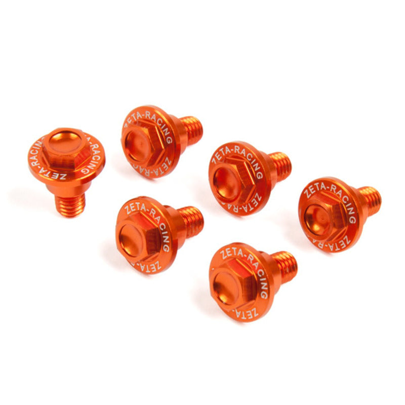 ZETA FORK GUARD BOLT SET ALLOY | KTM/HQV. | 6 PCS |ORANGE