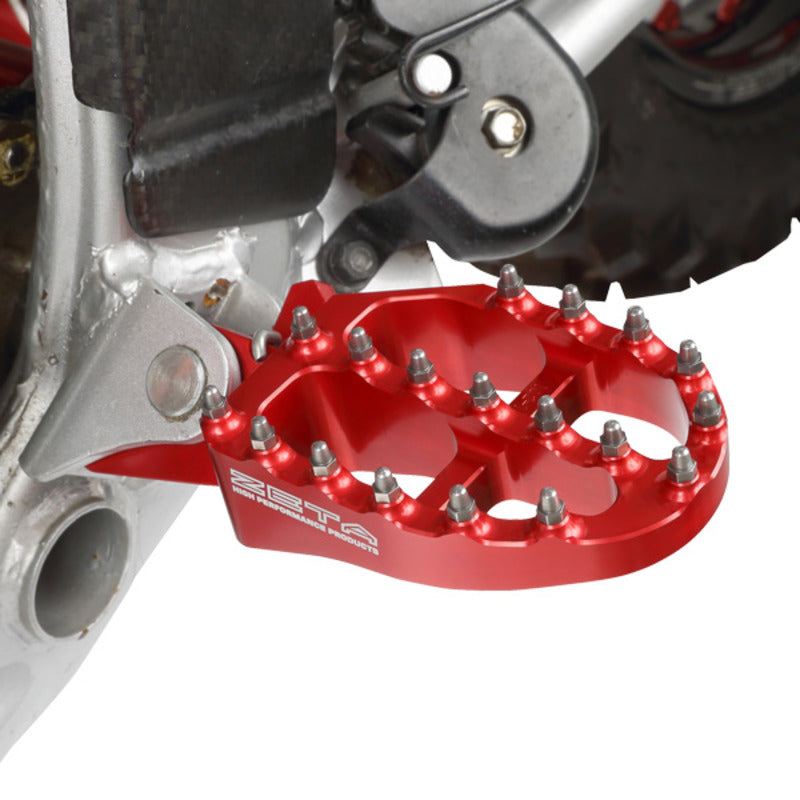 ZETA FOOTPEGS ALLOY ULTRAWIDE | CRF250/450,CRF250L/M/RALLY | 57mm RED.