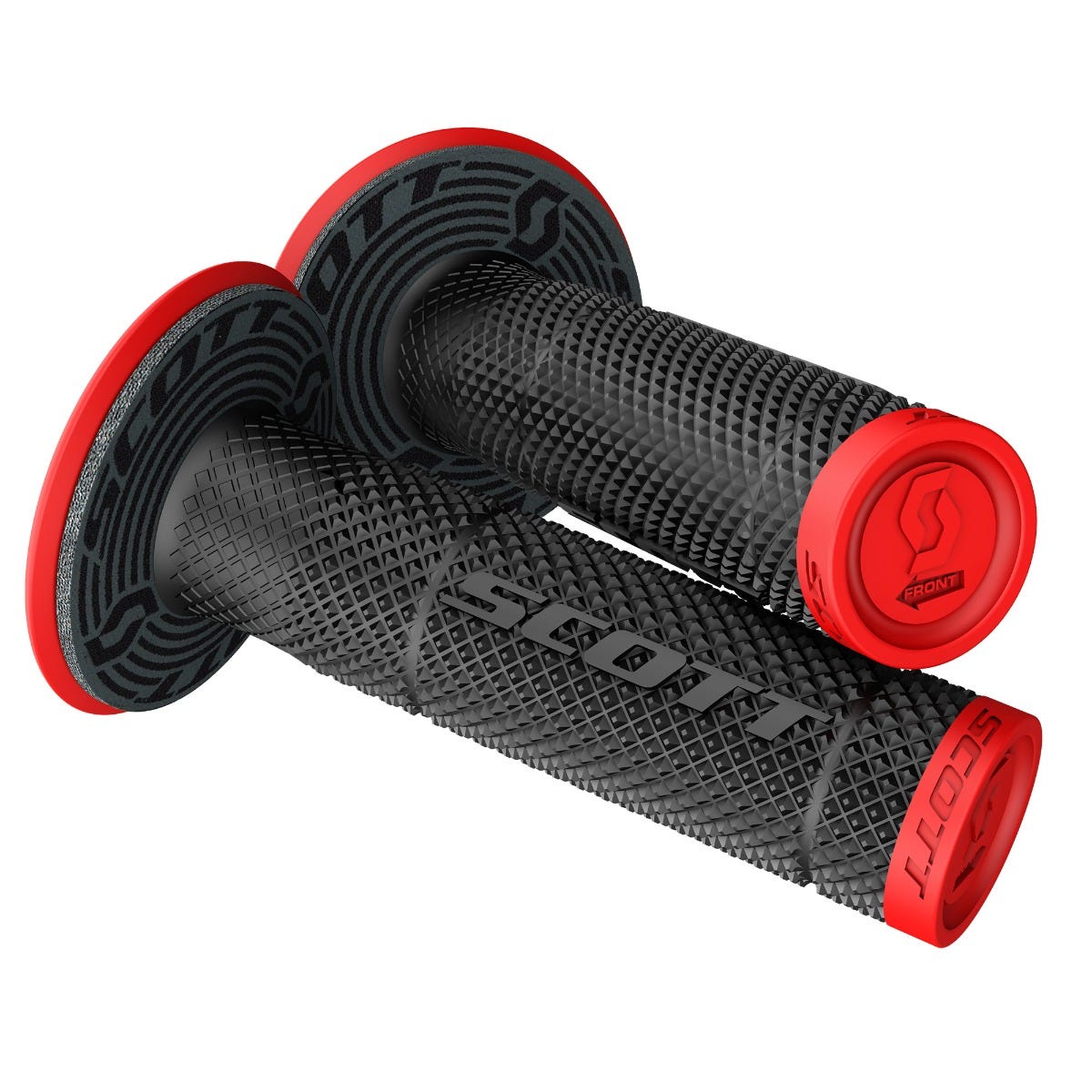 SCOTT GRIP SX II NEON Red/Black w/ donuts