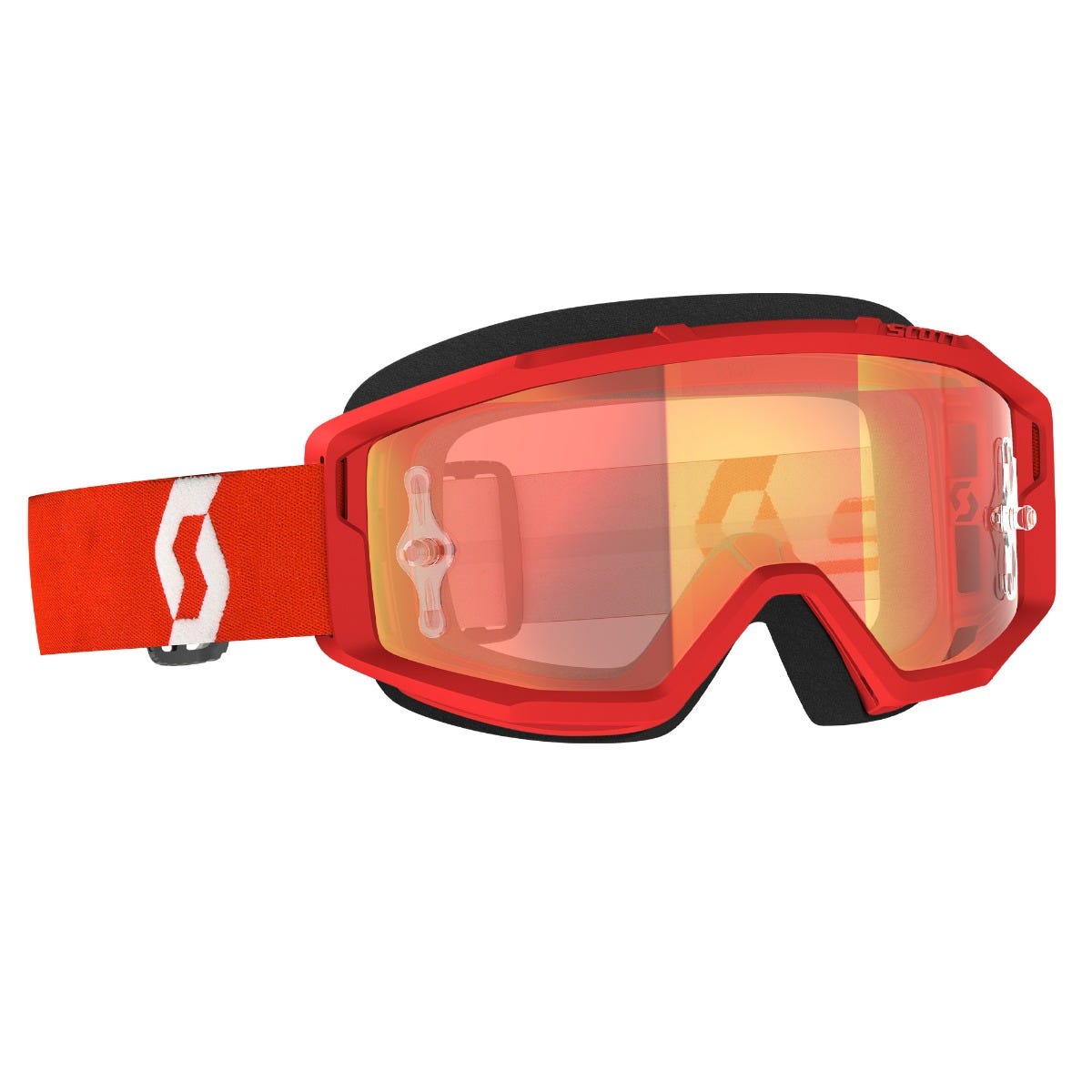 Goggle Primal red/white orange chrome works