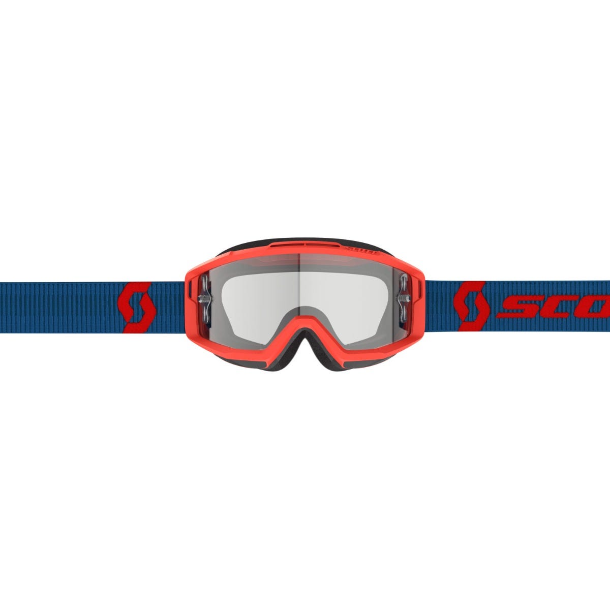 SCOTT Split OTG Goggle - dark blue/neon red | clear lens