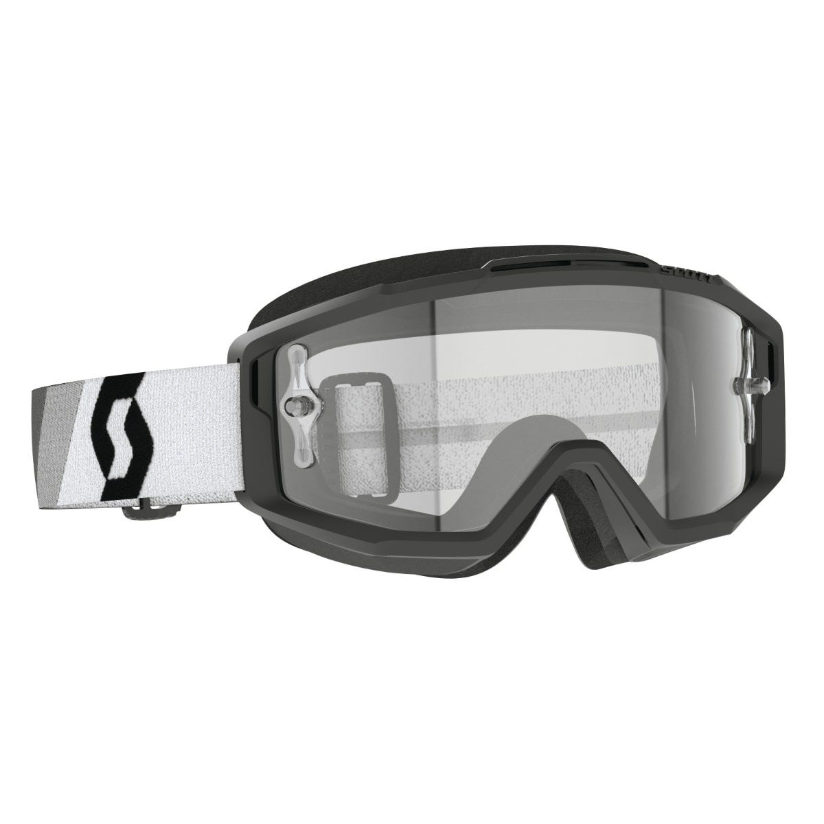 SCOTT Split OTG Goggle - premium black/white | clear lens