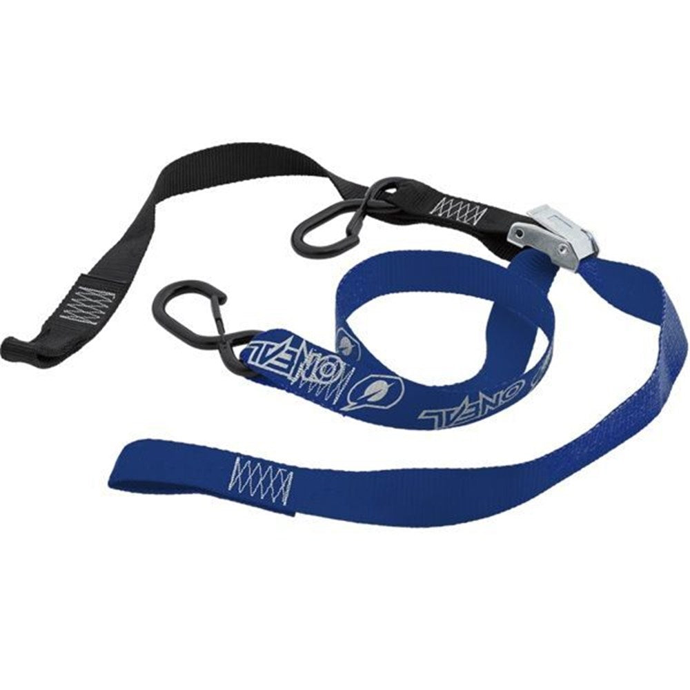 ONEAL DLX TIEDOWNS 1 1/2 IN W/SOFT LOOP & SECURE HOOK BLK/BLU (CTN10)