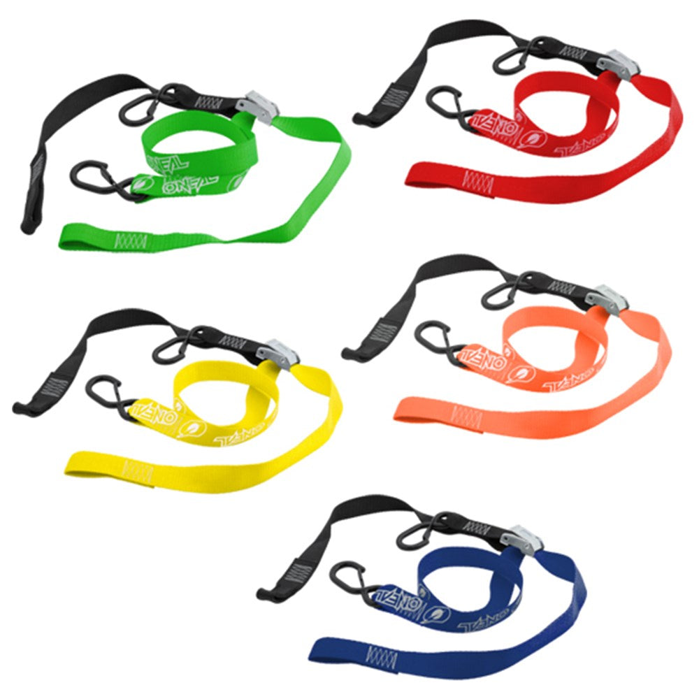 ONEAL DLX TIEDOWNS 1 1/2 IN W/SOFT LOOP & SECURE HOOK BLK/HOT PNK (CTN10)