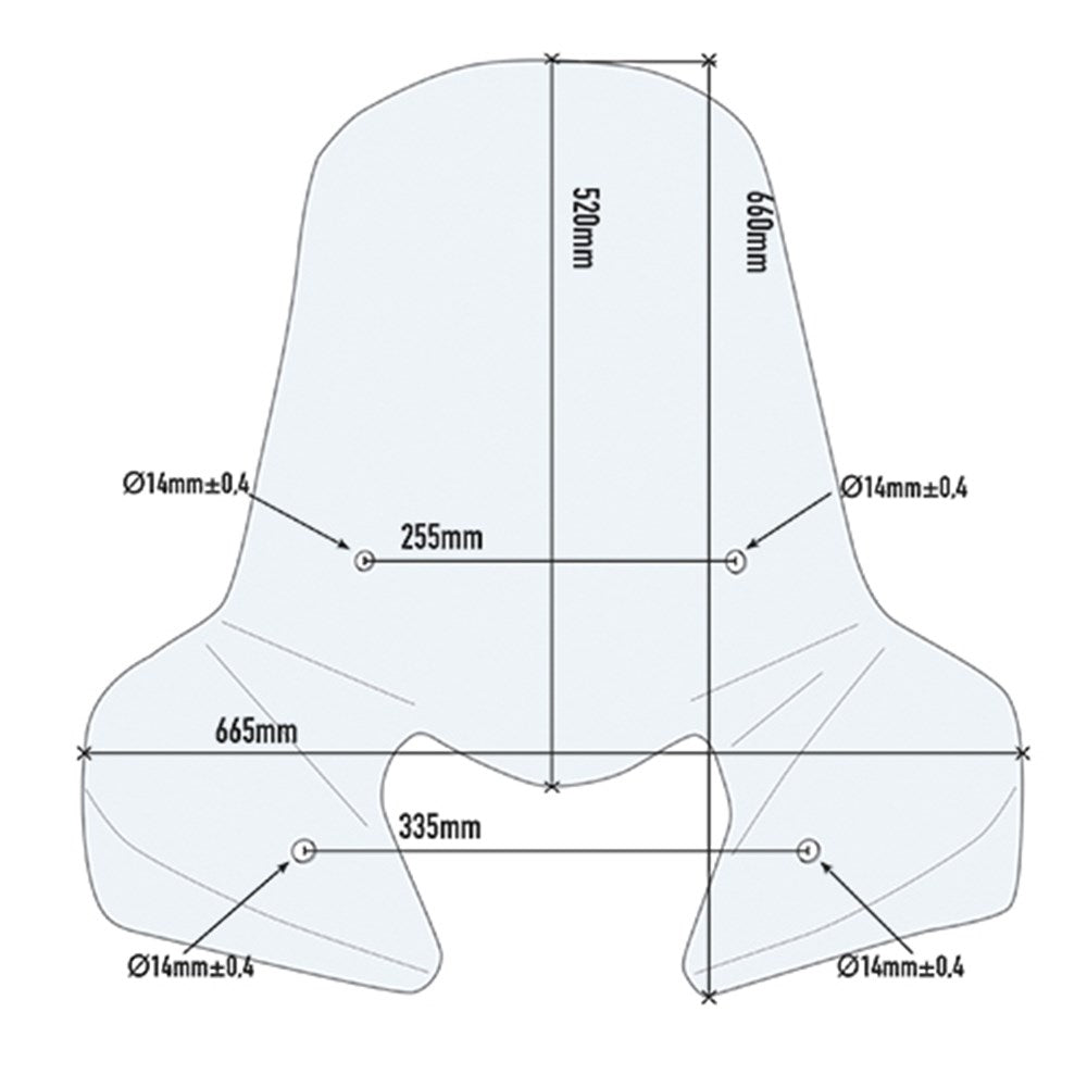 GIVI WINDSCREEN ONLY TRANSPARENT - HONDA (NEEDS FITTING KIT A1153A OR A1100A OR A307A OR A1106A)