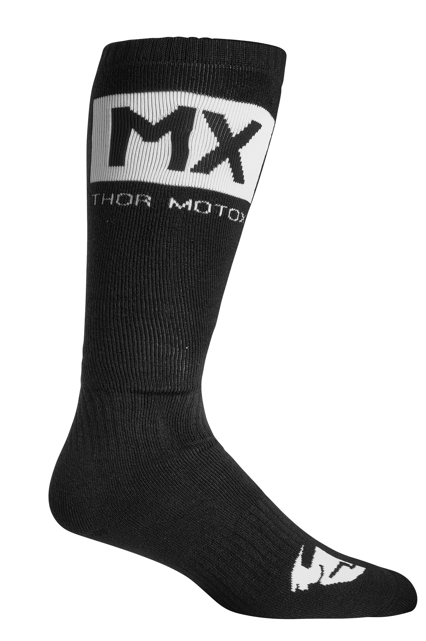 Sock Yth MX Solid Black/White 1-6 3431-0662