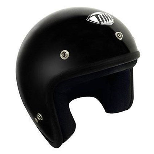 THH T-380 OPEN FACE PAINTED WITH STUDS - GLOSS BLACK