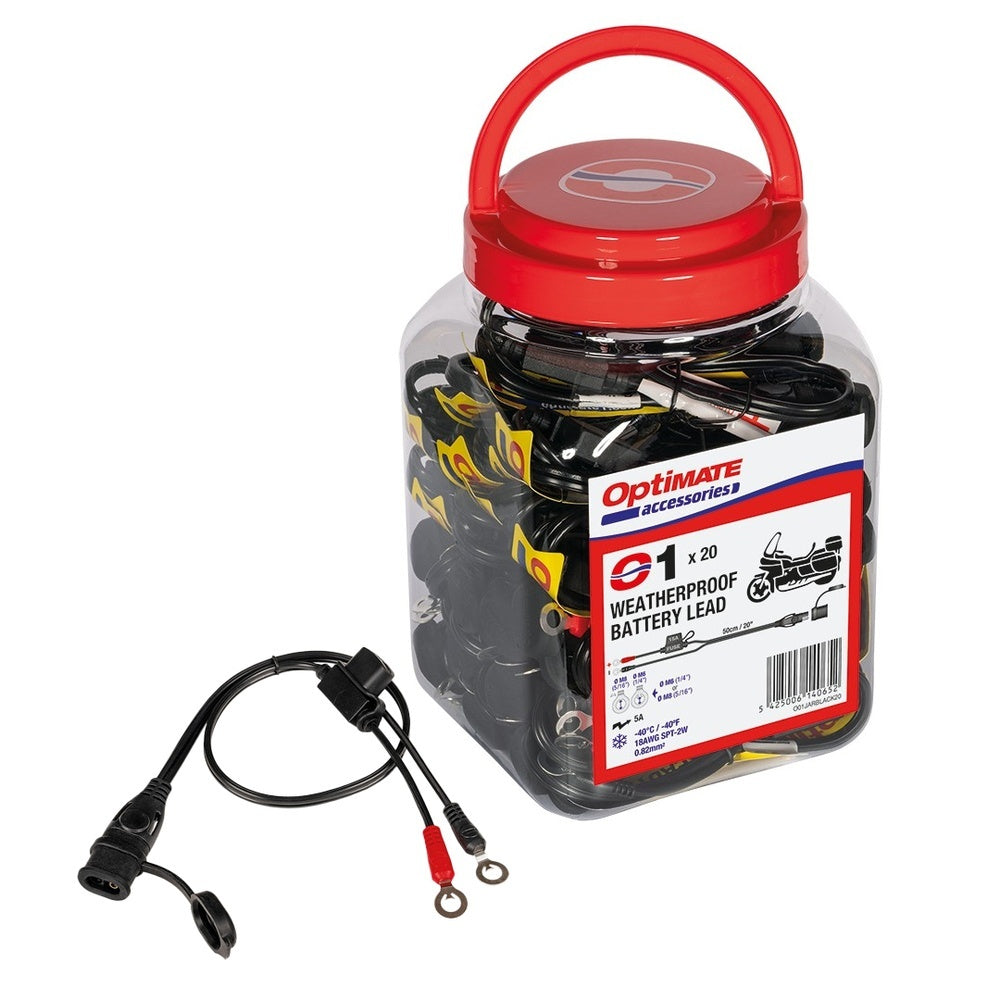 Optimate Weatherproof Battery Lead (SAE71) Jar with 20pcs
