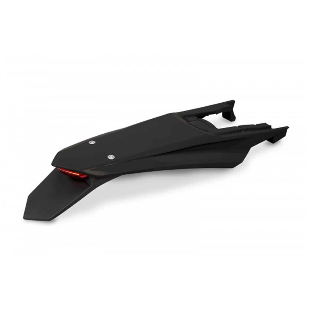 UFO KTM ENDURO LED REAR FENDER KTM EXC 150/XC W150 / XC W150TPI - EXC 250/XC W250 - EXC-F 250/XCF W250 - EXC 300/XC W300 - EXC-F 350 (24-25) BLK
