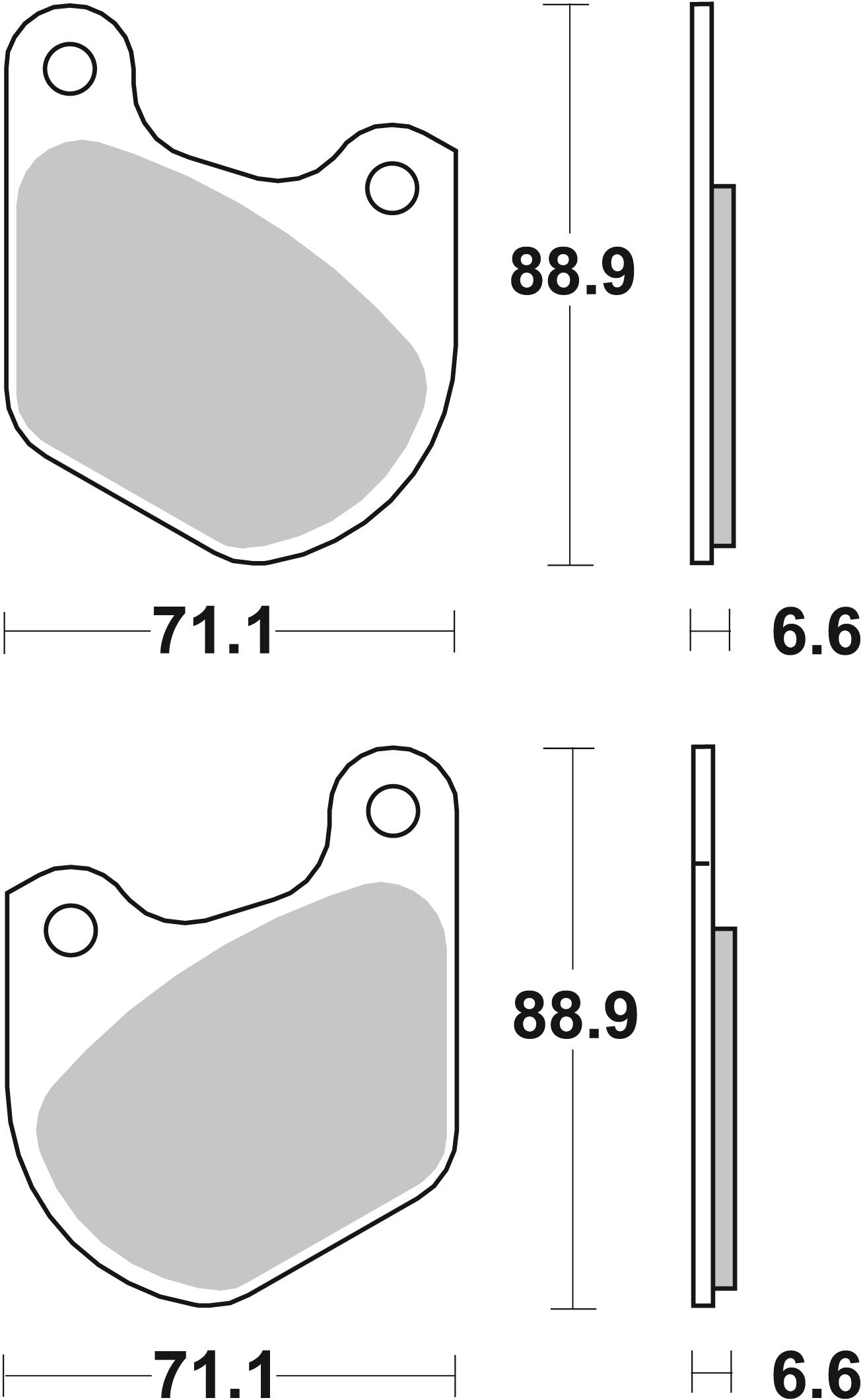 SBS FRICTION - Ceramic Front / Rear H-D Brake Pads - 543H.HF-