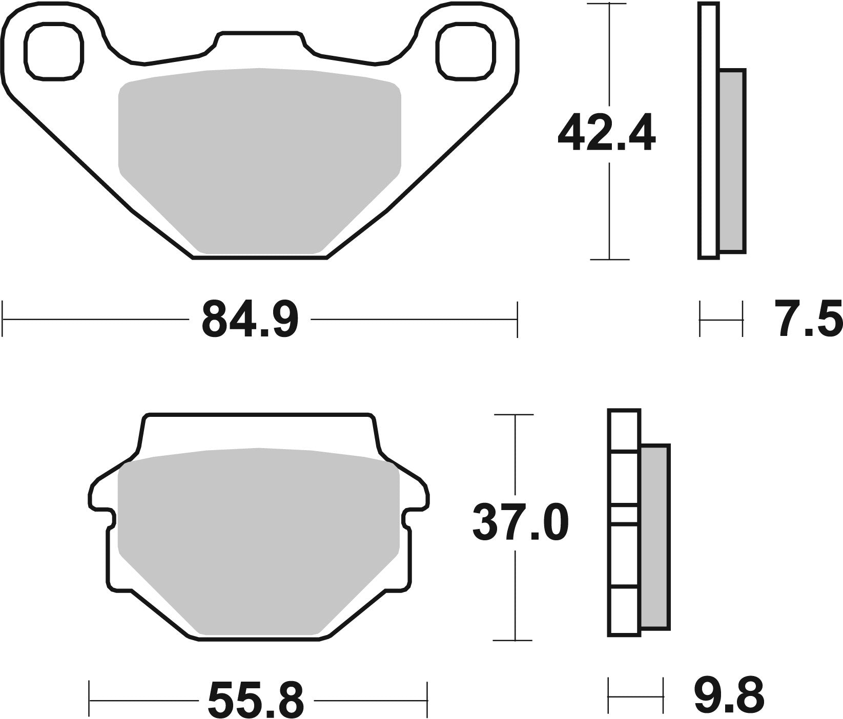 SBS FRICTION - Ceramic Front / Rear Brake Pads (SBS 135 & 586) - 546HF-