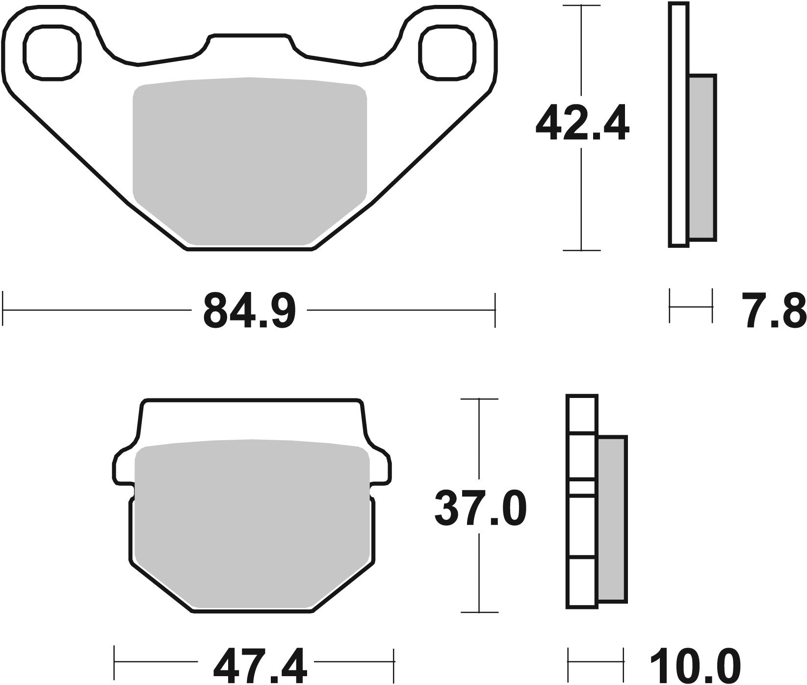 SBS FRICTION - Ceramic Front / Rear Brake Pads (SBS 102) - 548HF-