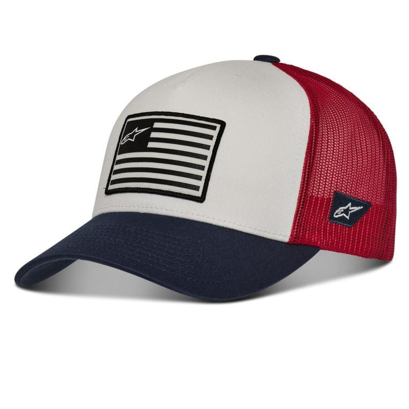 FLAG SNAPBACK HAT . WHITE/NAVY/RED (2074)