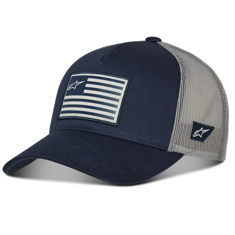 FLAG SNAPBACK HAT . NAVY/GREY (7011)