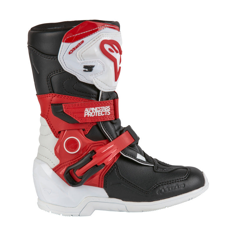 TECH 3S KIDS BOOTS WHITE-BLACK-BRIGHT RED (2030)