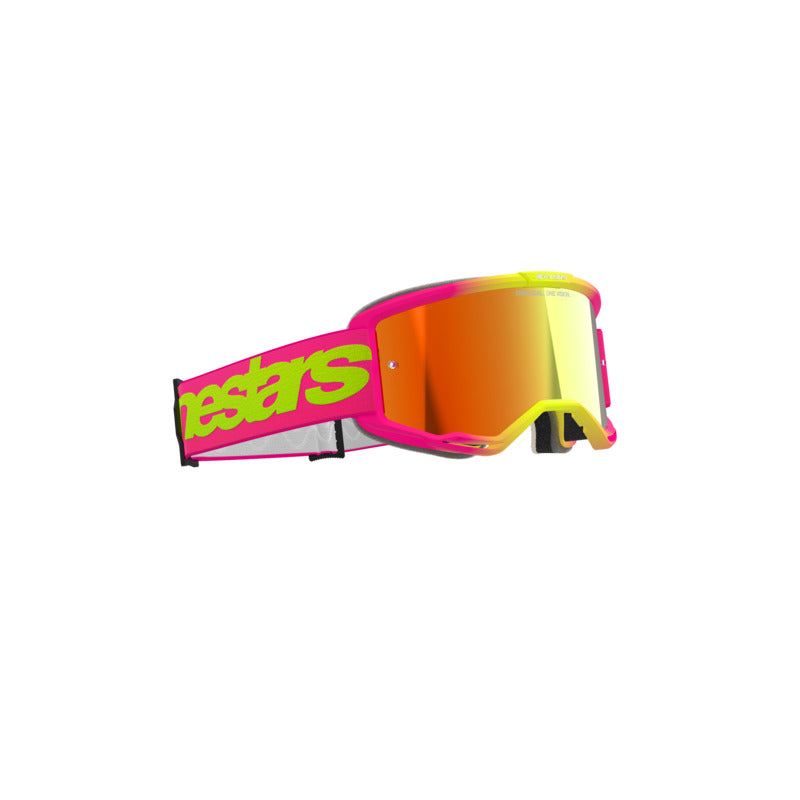 VISION 5 WORDMARK GOGGLE | PINK FLURO YELLOW (3085) | MIRROR RED LENS