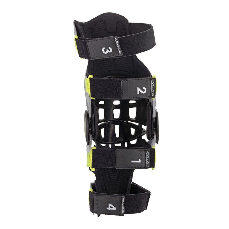 BIONIC 7 KNEE BRACE SET SILVER FLURO YELLOW (0195)