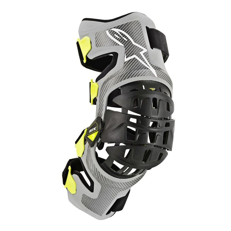 BIONIC 7 KNEE BRACE SET SILVER FLURO YELLOW (0195)
