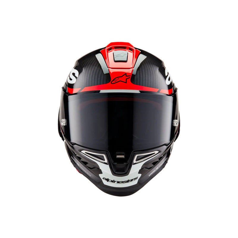SUPERTECH SR10 ELEMENT HELMET ECE 22.06 BLACK CARBON BRIGHT RED WHITE GLOSS (1363)