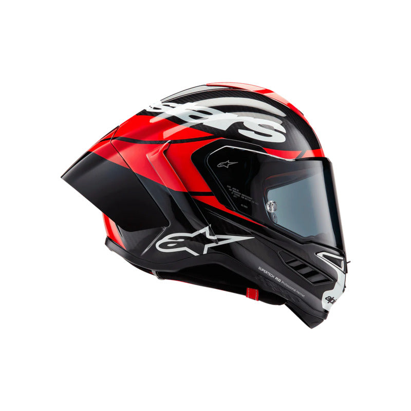 SUPERTECH SR10 ELEMENT HELMET ECE 22.06 BLACK CARBON BRIGHT RED WHITE GLOSS (1363)