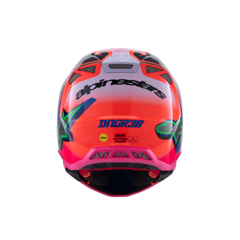 S-M10 DEEGAN HELMET ECE06 FLURO-ORANGE PURPLE FLURO-PINK (0433)