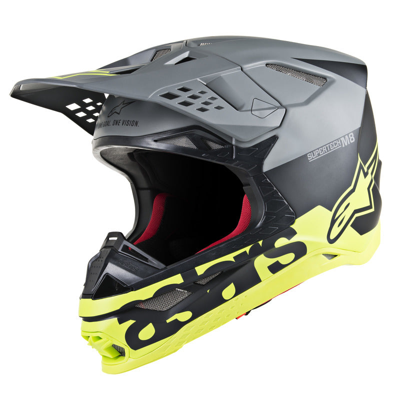 SUPERTECH SM8 RADIUM HELMET MATT BLACK FLUROYELLOW (1305)
