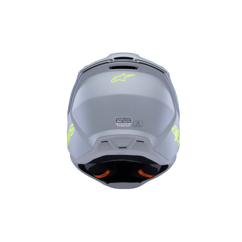 SM3 YOUTH RADIUM HELMET ECE06 GREY BLACK FLURO-YELLOW MATT (9510)