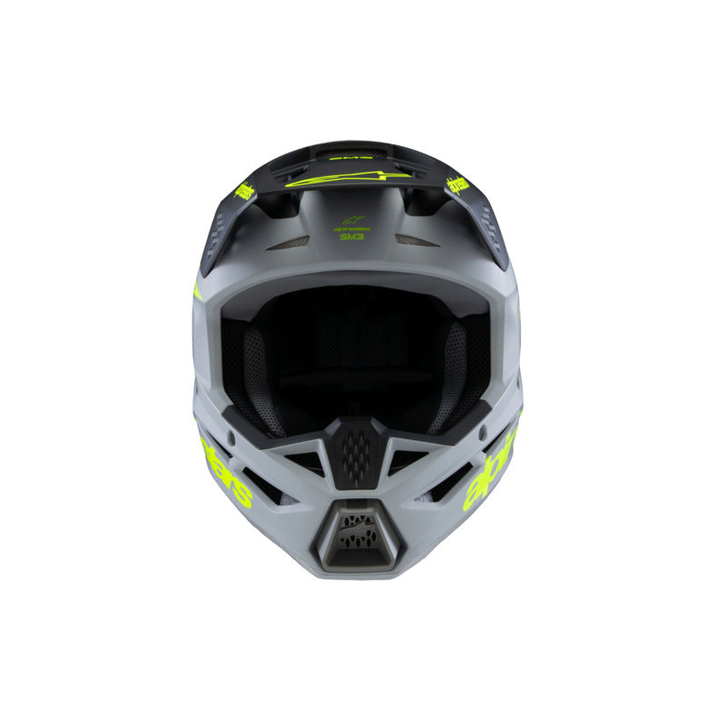 SM3 YOUTH RADIUM HELMET ECE06 GREY BLACK FLURO-YELLOW MATT (9510)