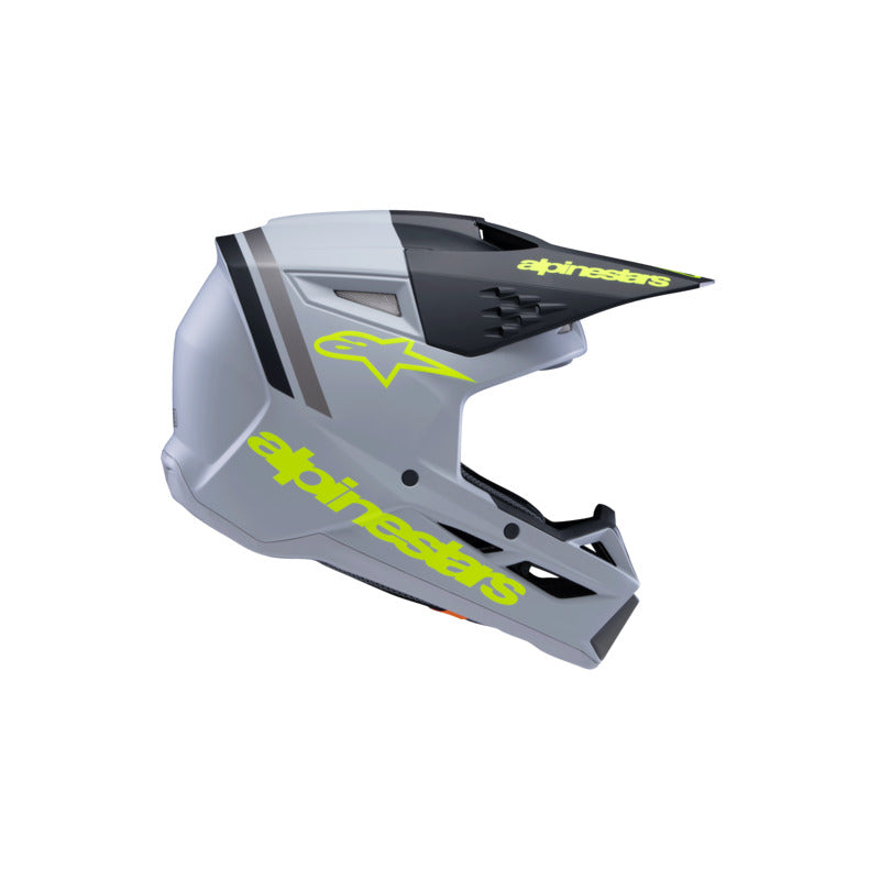 SM3 YOUTH RADIUM HELMET ECE06 GREY BLACK FLURO-YELLOW MATT (9510)