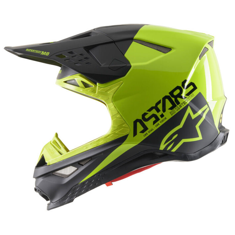 SUPERTECH SM8 ECHO HELMET ECE BLACK YELLOW FLURO M&G (1158)
