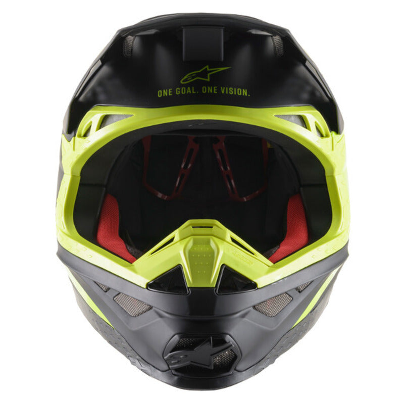 SUPERTECH SM8 ECHO HELMET ECE BLACK YELLOW FLURO M&G (1158)
