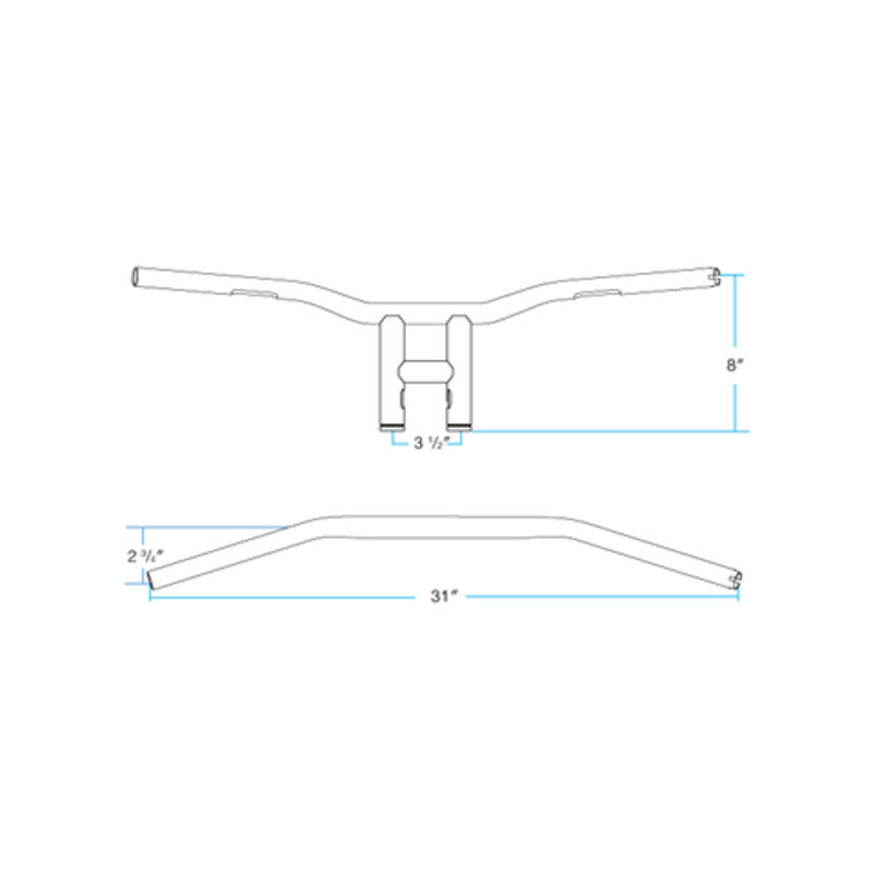 TYSON XL 8" BARS | BLACK SLOTTED
