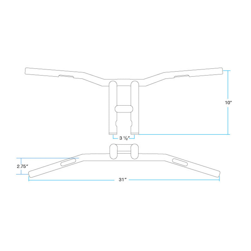 TYSON XL PULLBACK 10" BARS | CHROME THROTTLE BY WIRE
