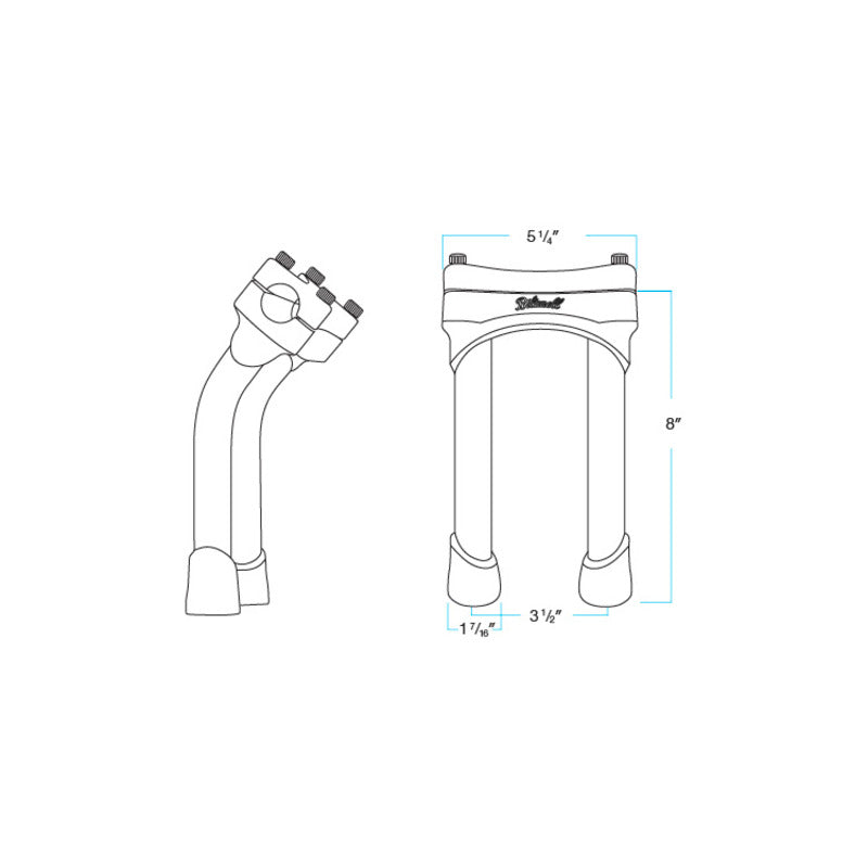 MURDOCK 8" PULLBACK RISERS | CHROME