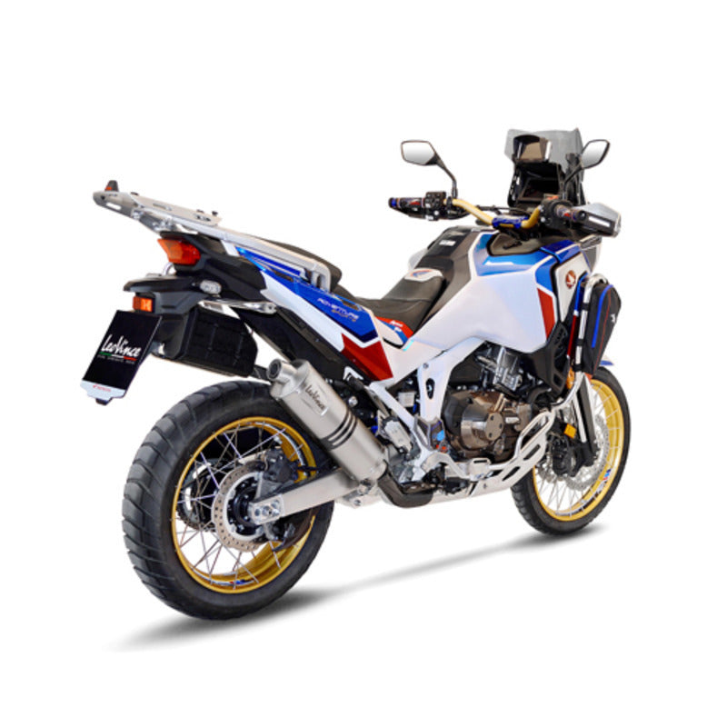 ###_SUPERSEDED_BY_ LVSO14355EU_### | LV SLIP-ON A | LV ONE EVO | STAINLESS | CRF 1100 L AF TWIN/ADV SPORT/DCT '20>23 (Fits w orig. pann)