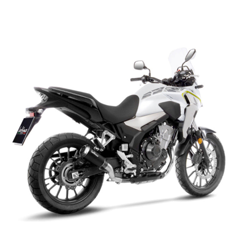 LV SLIP-ON | LV-10 | STAINLESS BLACK | CB500 F / X / CBR500R '19> (fits w orig. cent stand)