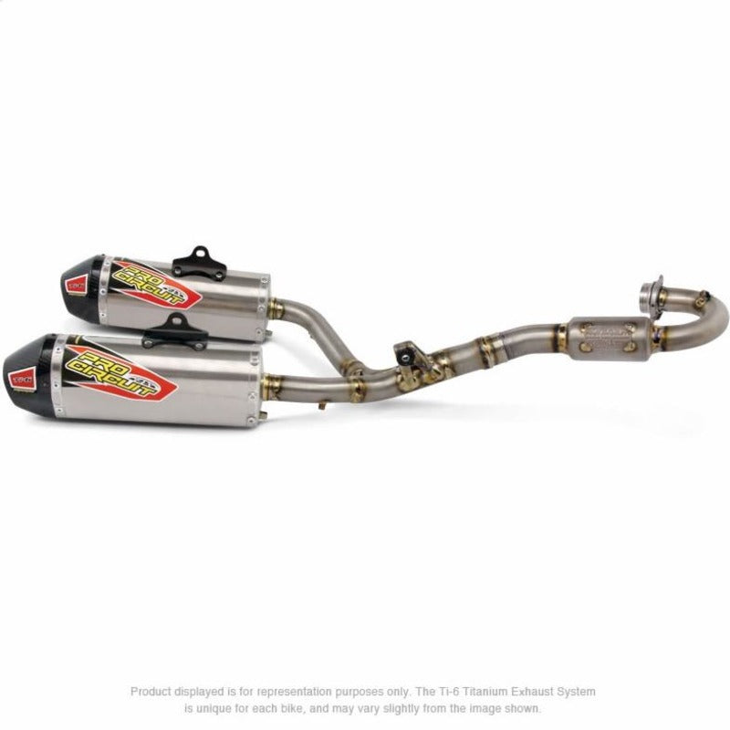 CRF250 14-17 T6 DUAL PRO SYSTEM | CARBON END CAP, S/LESS TUBING, Ti SILENCER, MA LEGAL $#$