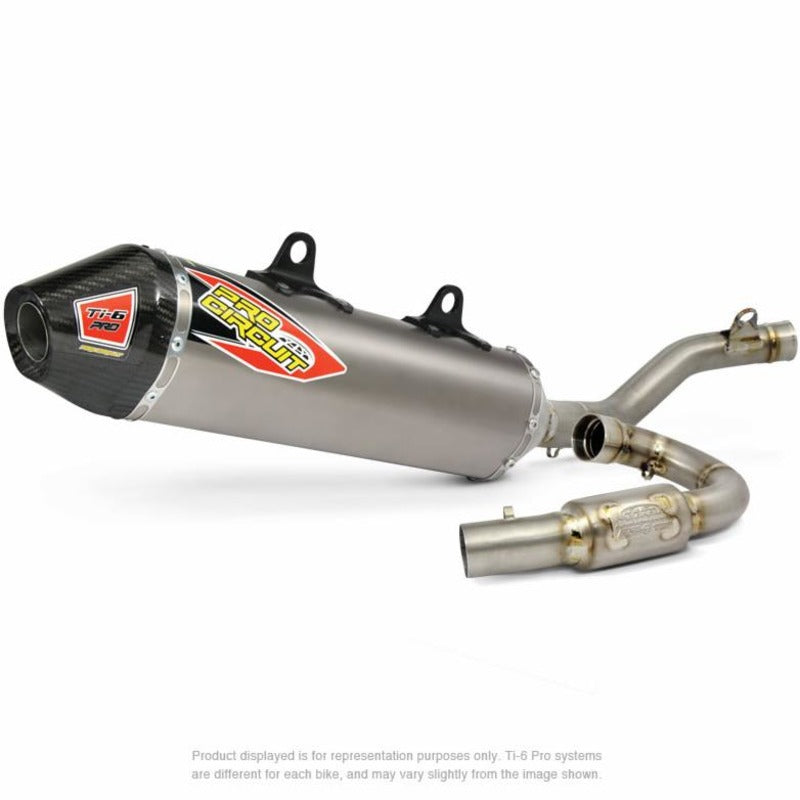 450SXF 13-15 Ti-6 PRO SYSTM | Carbon End Cap, Full Titanium System, FIM legal $#$