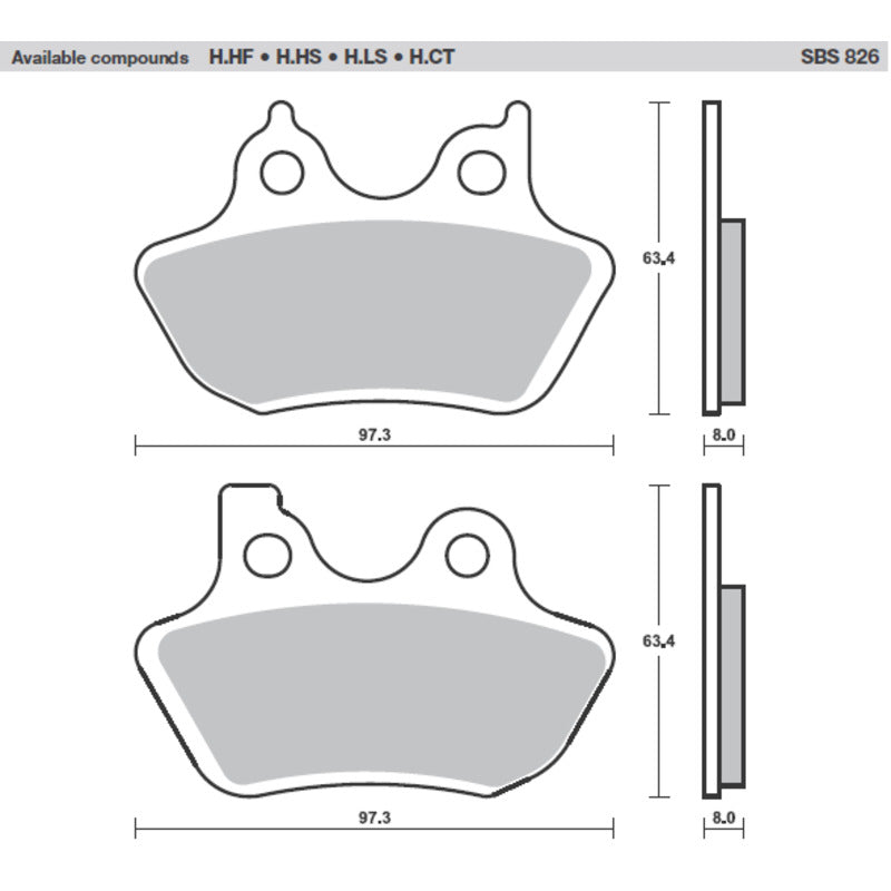 SBS 826H.HS FRONT PADS | SINTER STREET AMERICAN V-TWIN