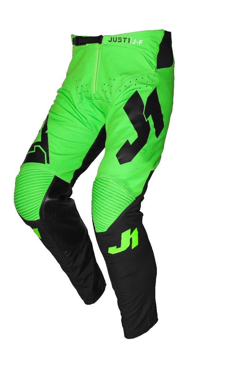 JUST1 J-FLEX YOUTH MX PANTS ARIA BLK/FLUO GRN 24