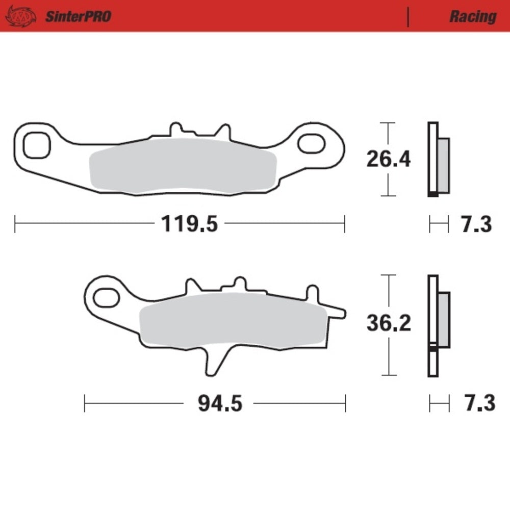 Moto-Master SinterPRO Racing Brake Pad (FD0375) Same as FA349