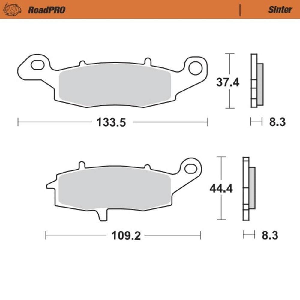 Moto-Master RoadPRO Sinter Rear Brake Pad (FD0227)
