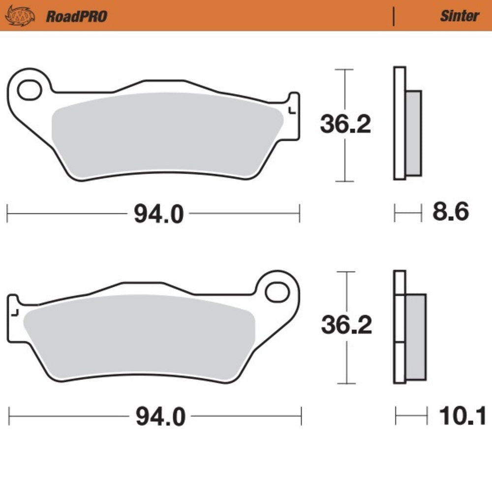 Moto-Master RoadPRO Sinter Rear Brake Pad (FD0229)