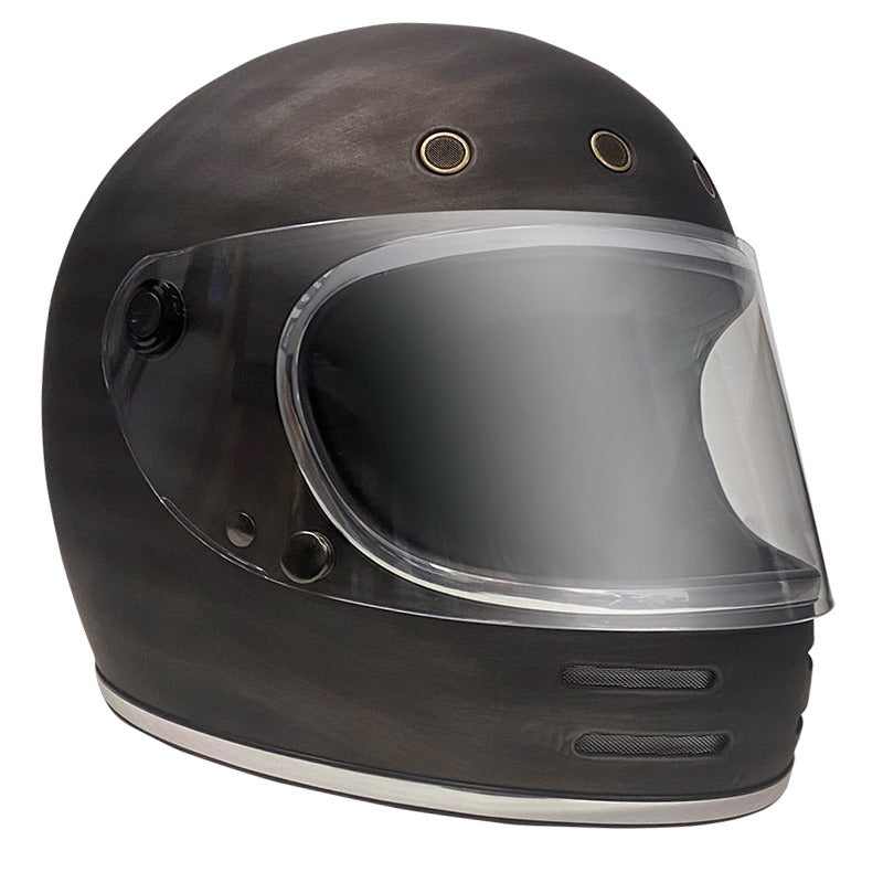 STONE HELMET PATINA BLACK SILVER