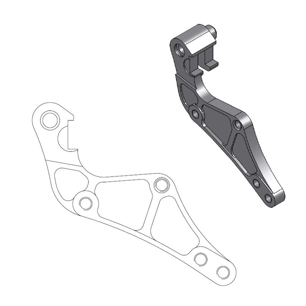 Moto-Master Caliper Adapter Bracket - Black Front 320mm (Supermoto Street)